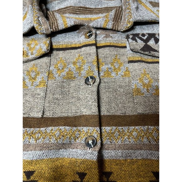 Southwestern Aztec Style Button-Up Shacket Womens Small Yellowstone‎ Vibes - Picture 4 of 16